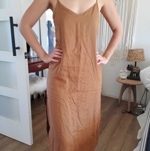 BAE linen dress in rust